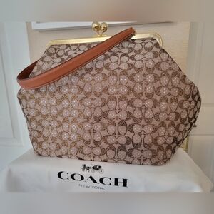 COACH LARGE FRAME CRYSTAL JACQUARD KISSLOCK